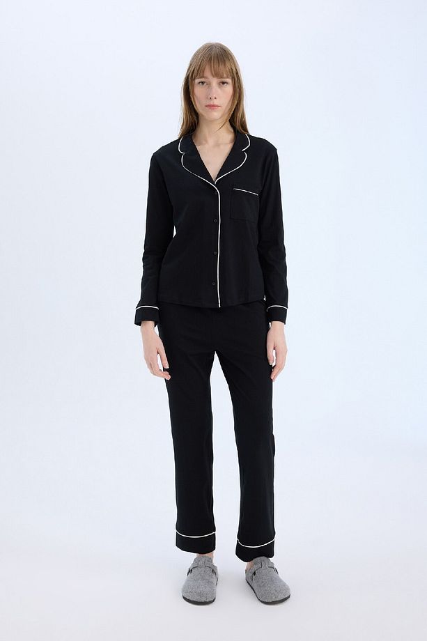 Pijama Takımı Uzun Kollu Üst Esnek Belli Uzun Alt-fall In Love D6846ax25sp - 2