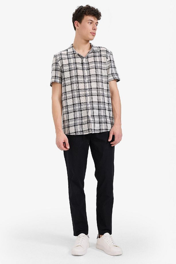 Regular Fit Polo Yaka Kareli Yazlık Pamuklu Kısa Kollu Gömlek D7661AX25SP - 2