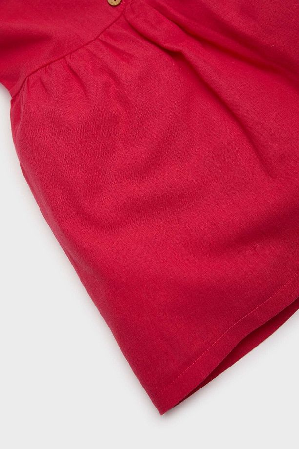 Kız Bebek Basic Düz Kısa Kollu Flamlı Poplin Yazlık Elbise Z7402a225sm - 3