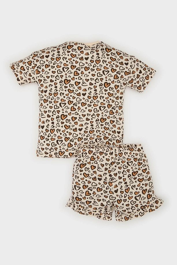Kız Bebek 2'li Takım Leopar Desenli Kısa Kollu Tişört Beli Lastikli Şort E0689a525sm - 4