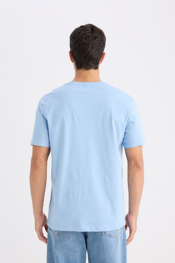 New Regular Fit Bisiklet Yaka Basic Düz Kısa Kollu Tişört E1091AXNS - 6