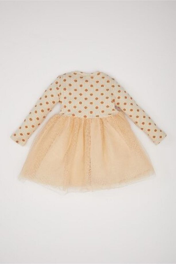 Kız Bebek Çiçekli Uzun Kollu Tül Elbise D9573a525sp - 4