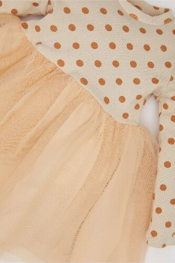 Kız Bebek Çiçekli Uzun Kollu Tül Elbise D9573a525sp - 3