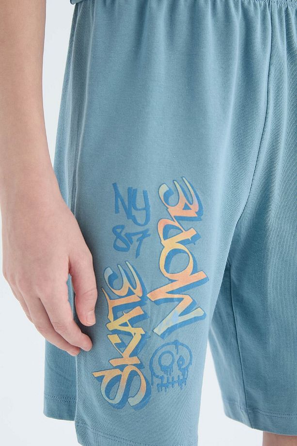Erkek Çocuk Pijama Takımı Baskılı Kısa Kollu Üst Şort E0157A825SM - 7