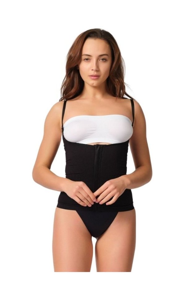 Underwire 3-Stage Pain Relief Shaper Waist Latex Corset Black