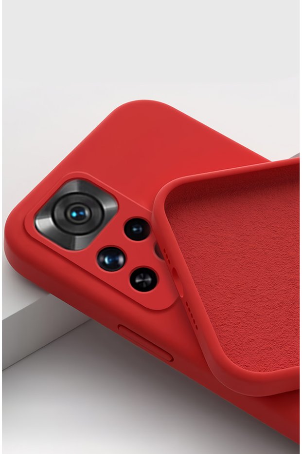 Xiaomi Redmi Note 11 / 11S Compatible Premium Launch Liquid Silicone Case Inside Velvet-Red