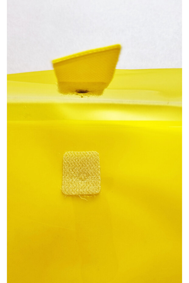 Renkli Şeffaf Kalın A4 Cırtlı Dosya Cepli Dosya - Sarı - 4