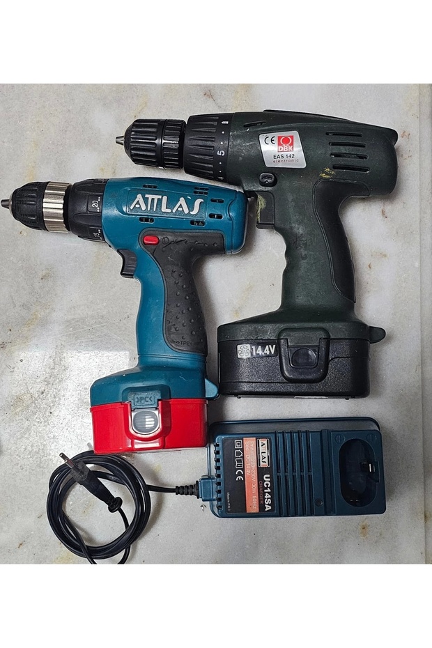 Atlas Star 14.4V ve DBK EAS 142 14.4V Sıfır Batarya Şarj Aleti 2 Adet Matkap - 1