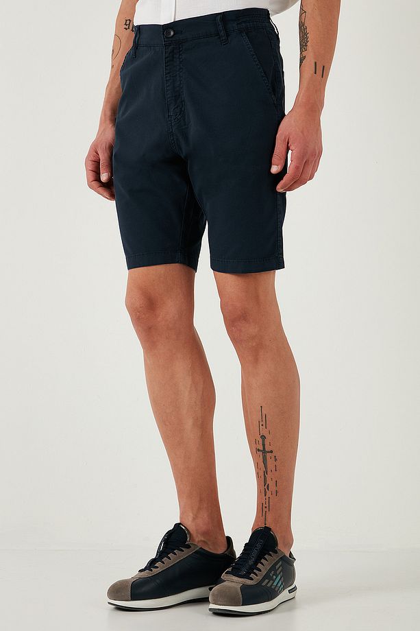 Pamuklu Slim Tapered Bermuda Şort Erkek ŞORT 4503S67SMILANO - 5