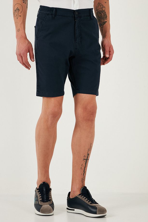 Pamuklu Slim Tapered Bermuda Şort Erkek ŞORT 4503S67SMILANO - 4