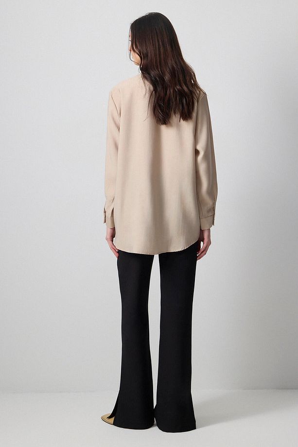 PUL İŞLEMELİ OVERSIZE GÖMLEK - 4