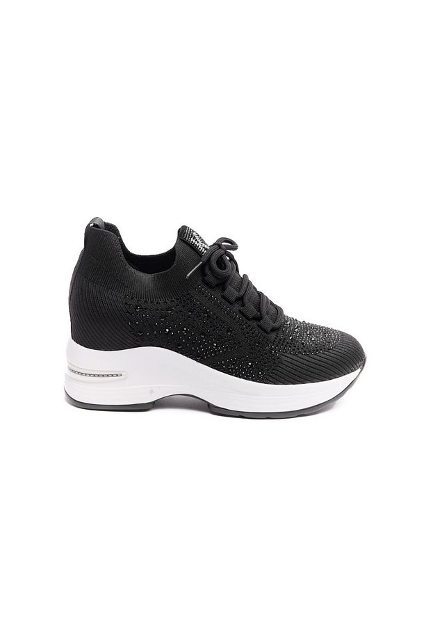 Yüksek Taban Taşlı Kadın Sneaker - 1