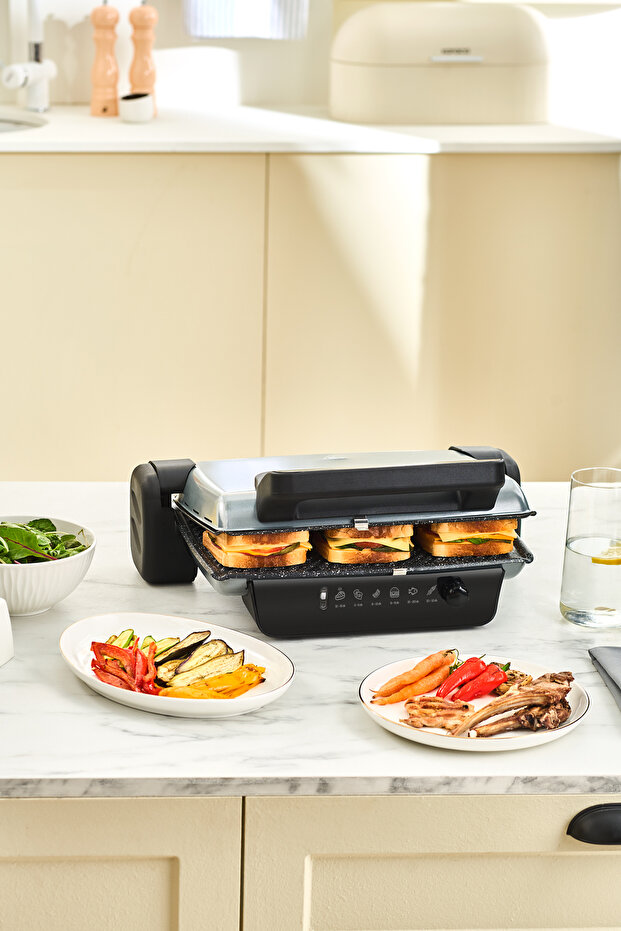 Crust Grill Toast Grill and Toaster 6 Slices Anthracite