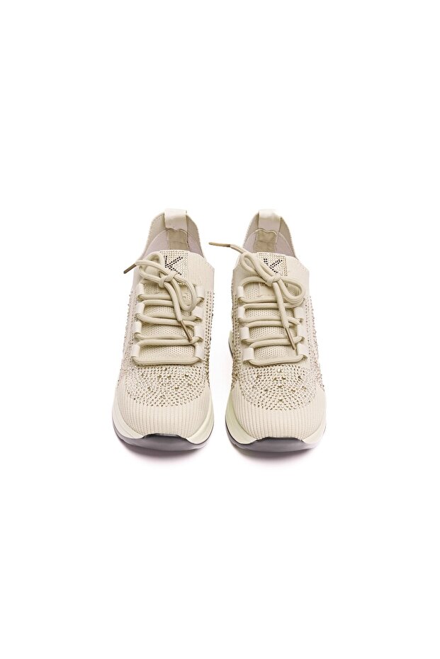 Yüksek Taban Taşlı Kadın Sneaker - 3