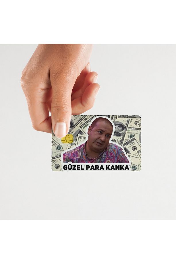 Kolpaçino "Güzel para kanka" Yazılı Eğlenceli Parlak Yüzeyli Yüksek Kaliteli Kart Kaplama Sticker - 1