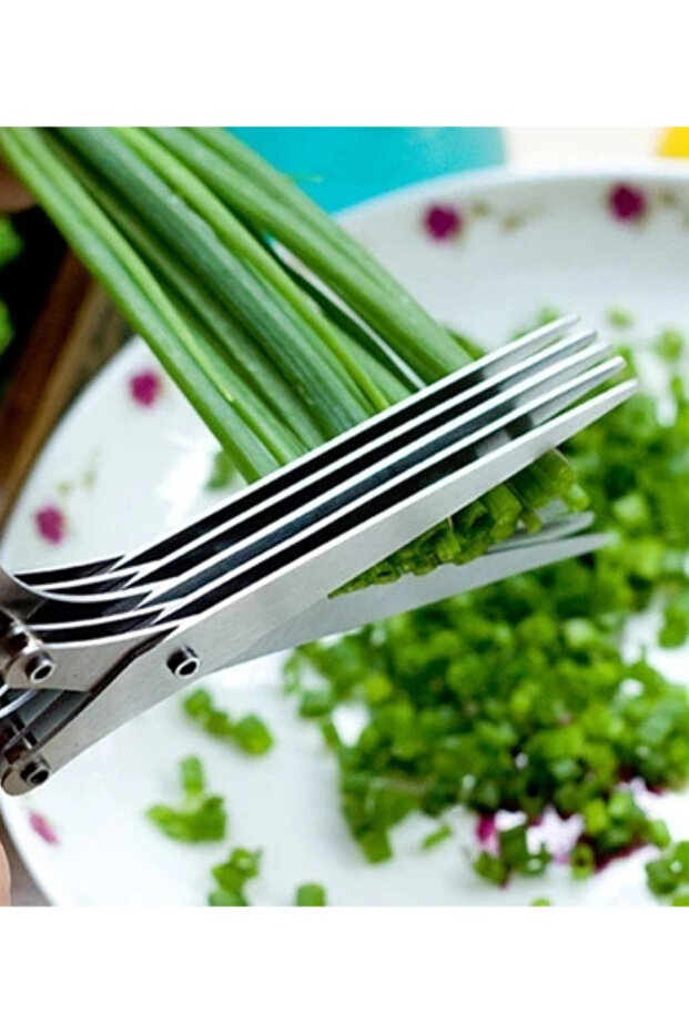 مقص مطبخ احترافي، مقص متعدد لتقطيع البقدونس والخضروات، مقص متعدد للتقطيع - 2