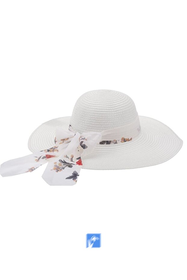 Wide Brim Luxury Straw Hat for Women (57-58 cm) (Contraction Rope Available Inside) (Diameter: 43cm)