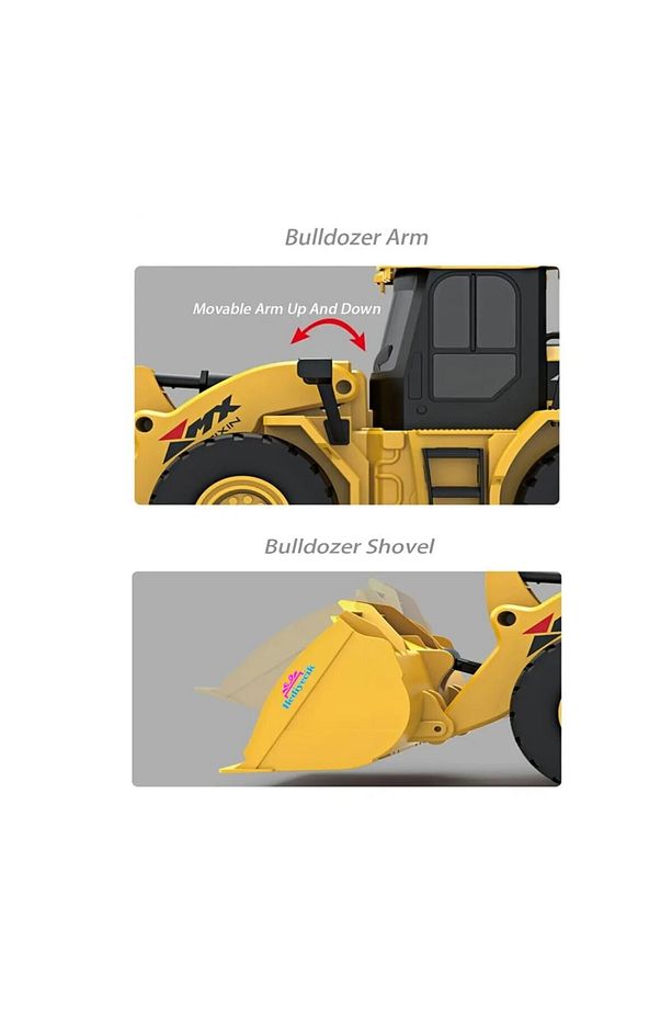 Rc Buldozer Ekskavatör Kepçe Oyuncak Iş Makinası Uzaktan Kumandalı Full Fonksiyon - 6