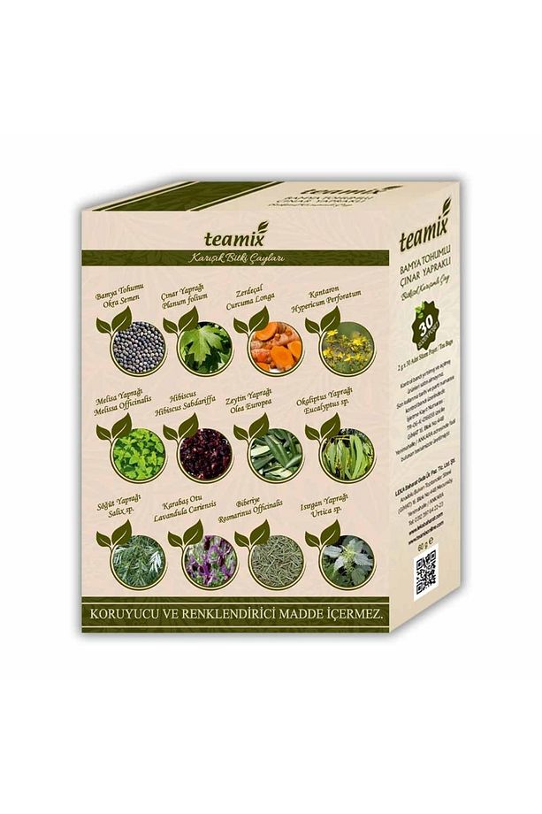 bamya tohumlu çınar yapraklı bitkisel karışımlı çay 60 gr 30 süzen poset - 4