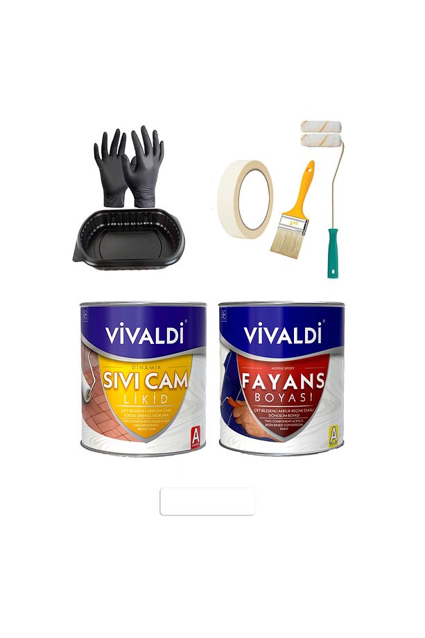 Fayans Boyası Seti Sıvı Cam Ve Uygulama Seti Tezgah,Mermer,Banyo,Mutfak Boyama Seti 1 LT - 1