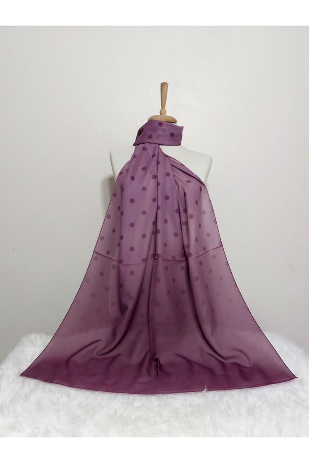 Patterned Chiffon Shawl with Points, Gradient Model - 1