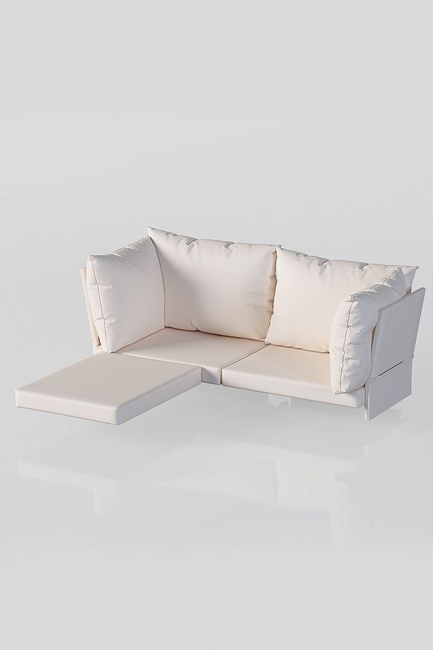 Mini Multilounge Bahçe Balkon Mobilyası Kumaş Takımı ( KREM ) - 1
