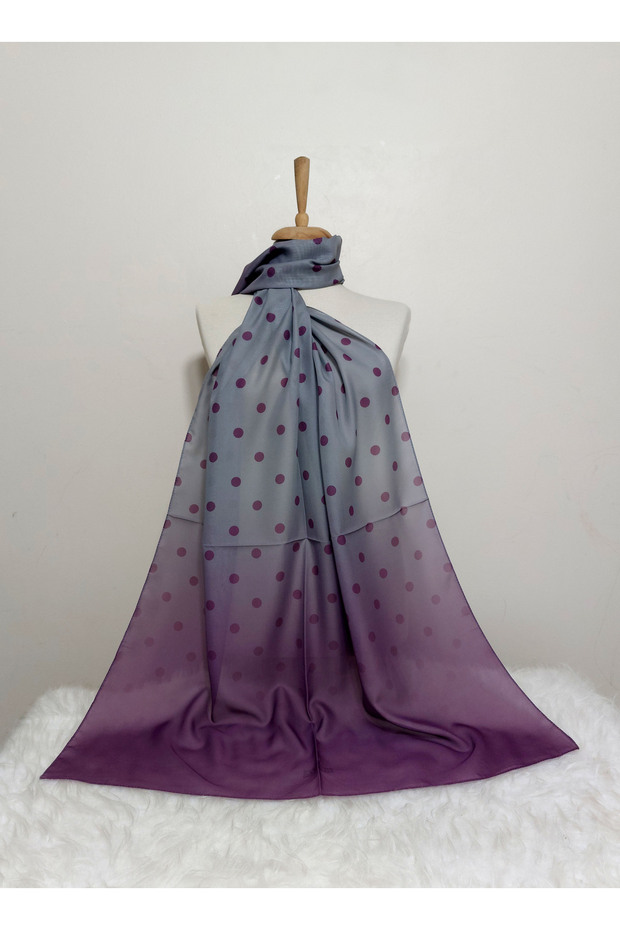 Patterned Chiffon Shawl with Points, Gradient Model - 1