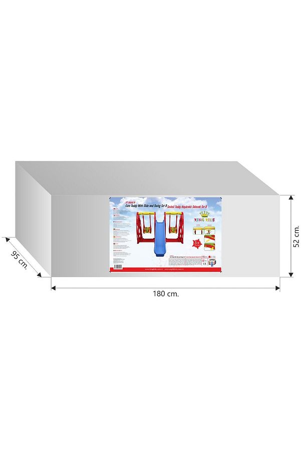 Kaydıraklı Çift Salıncak - 2 Salıncak 1 Kaydırak Park Seti Çocuk Salıncağı - Çocuk Salıncak Kaydırak - 6