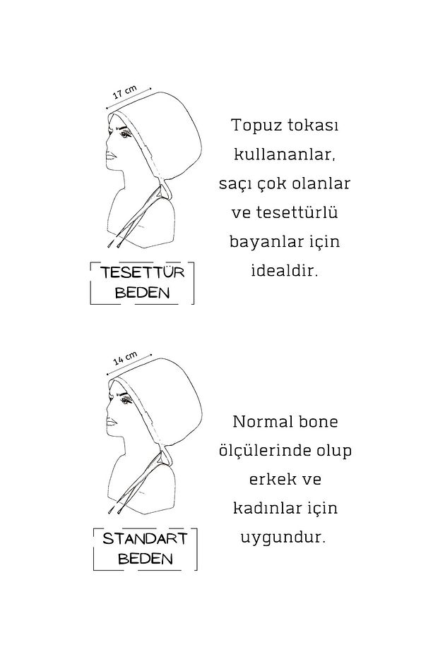 Standart Beden Yavruağzı Tek Renk Cerrahi Bone Doktor Hemşire Sağlıkçı Hastane Aşçı Bonesi - 4