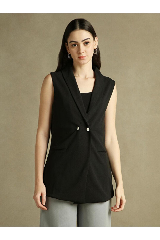 سترة بلا أكمام بأزرار سادة - 4