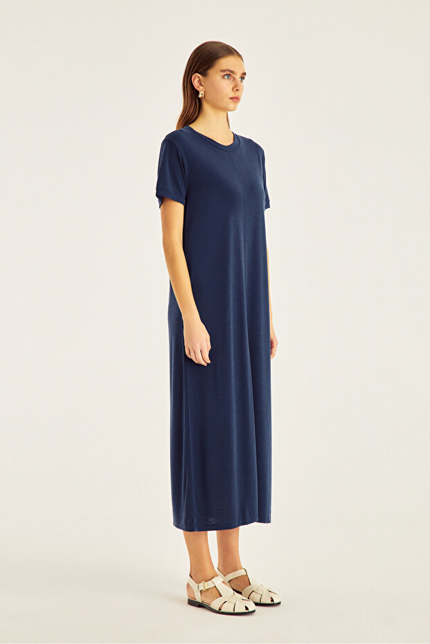 Midi Boy Örme Elbise - 3