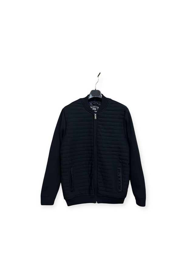 Erkek Triko Kapitoneli Bomber Yaka Mont - 1