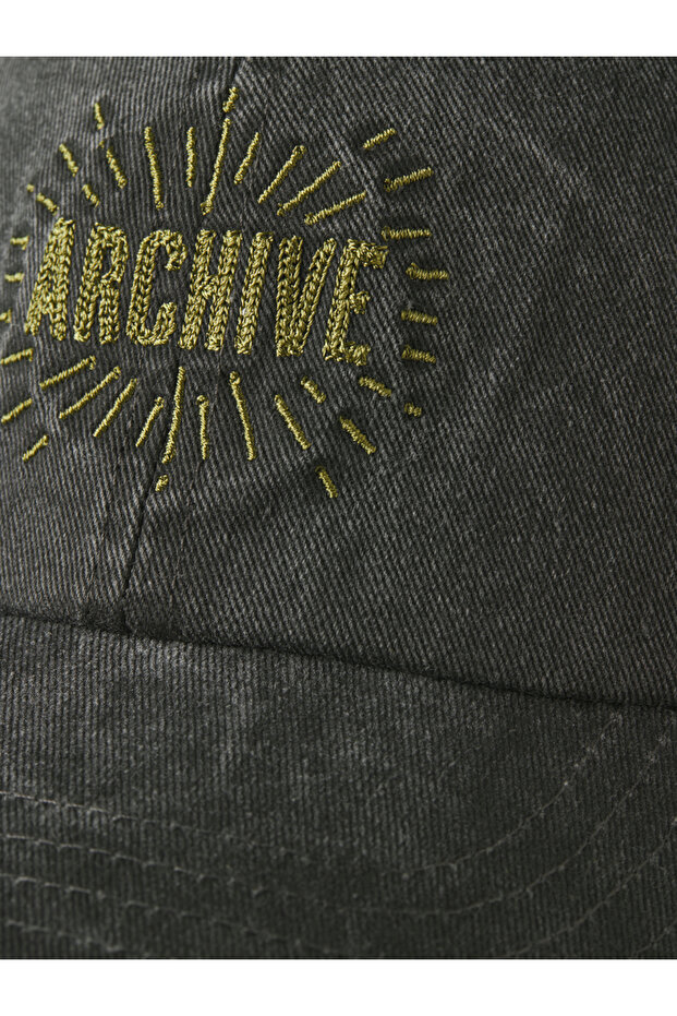 Denim Embroidered Cap - 3