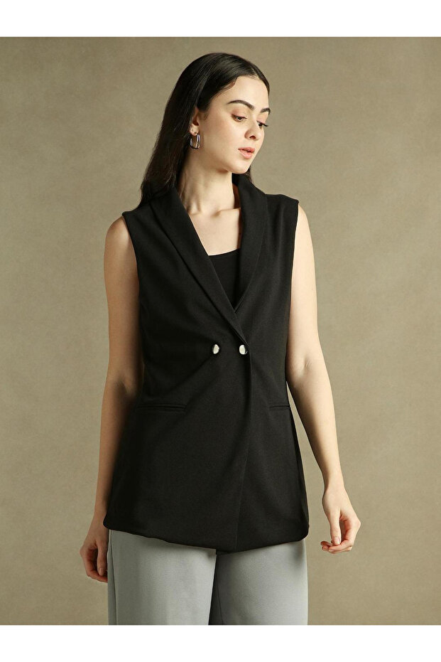 سترة بلا أكمام بأزرار سادة - 2