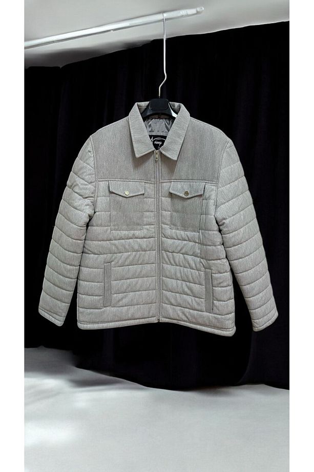 Erkek Kapitoneli Polo Yaka Çıtçıtlı Örme Mont - 3