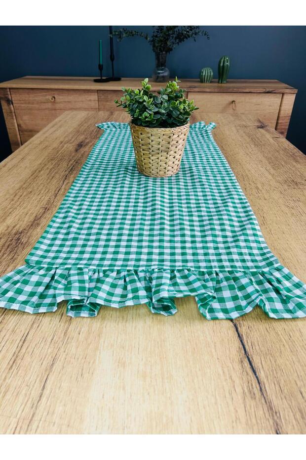 Ruffled Gingham Runner - 7