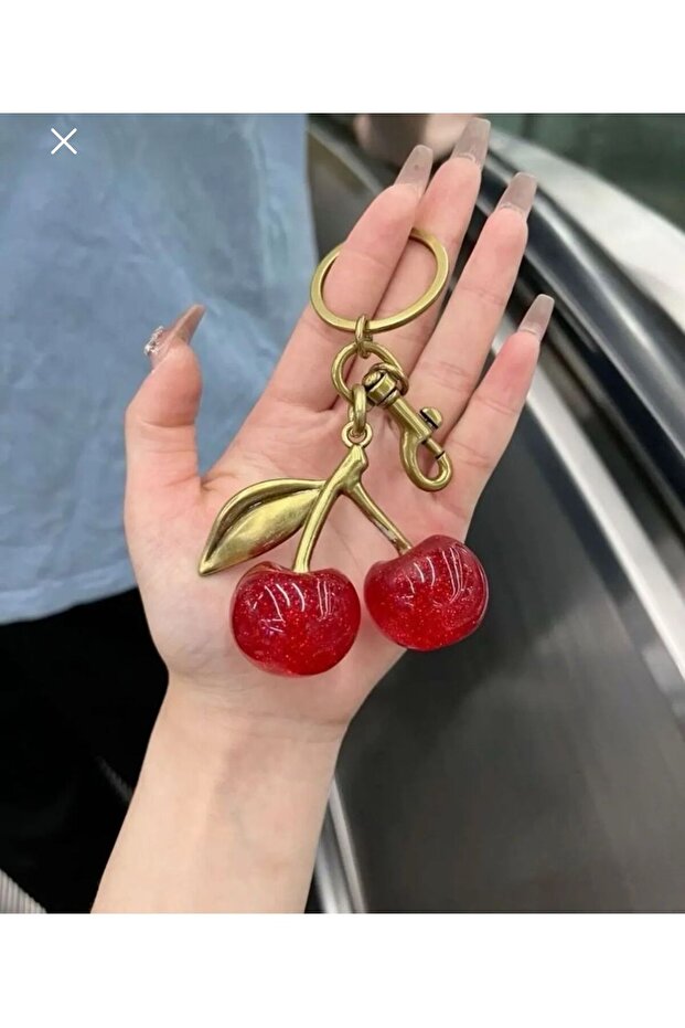 Cherry Keychain, Bag Charm, Bag Accessory - 4