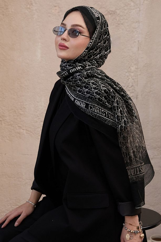 D Model Yün İpek Organze Şal - 1
