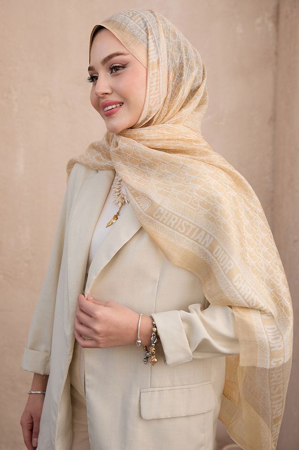 D Model Yün İpek Organze Şal - 6