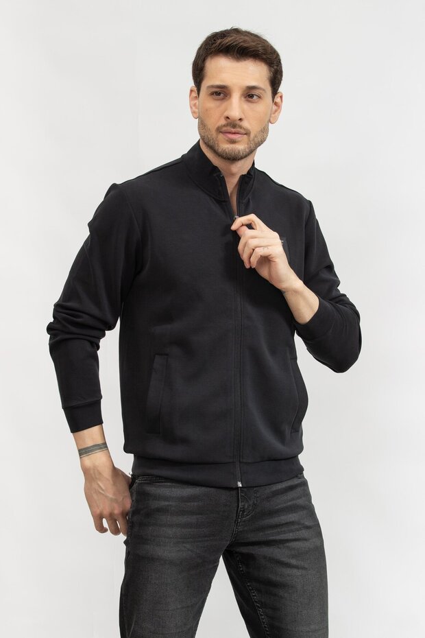 Erkek Fermuarlı Sweatshirt - 6