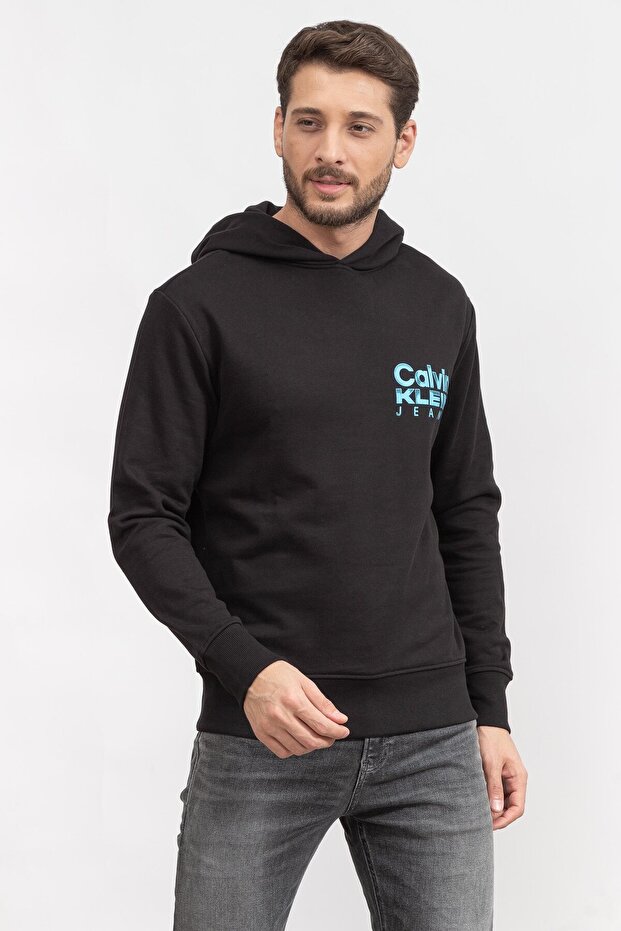 Bold Color Institutional Hoody Erkek Kapüşonlu Sweatshirt - 2