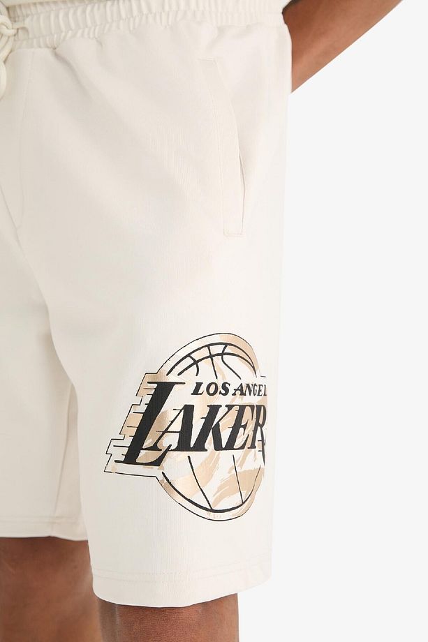 DeFactoFit NBA Los Angeles Lakers Standart Fit Kısa Paça Şort E0368AX25SP - 8