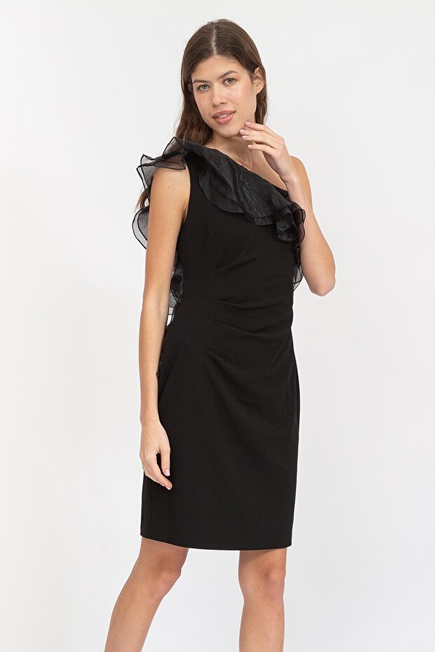 One Shoulder Double Kadın Elbise - 2