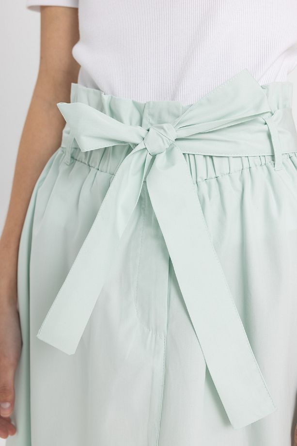 A Kesim Normal Bel Poplin Midi Etek C7238AX24SM - 5