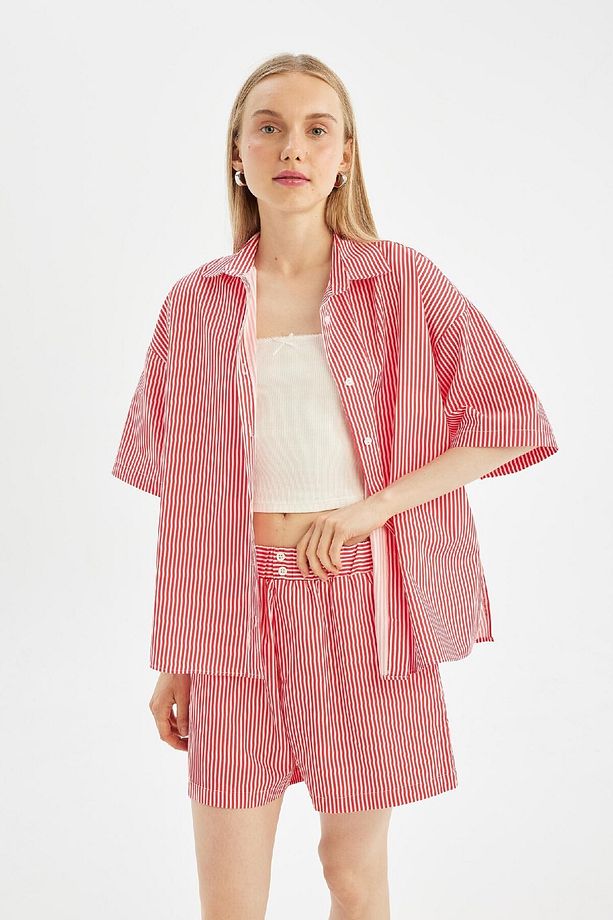 Coool Regular Fit Normal Bel Kısa Paça Poplin Şort D3469AX24HS - 7