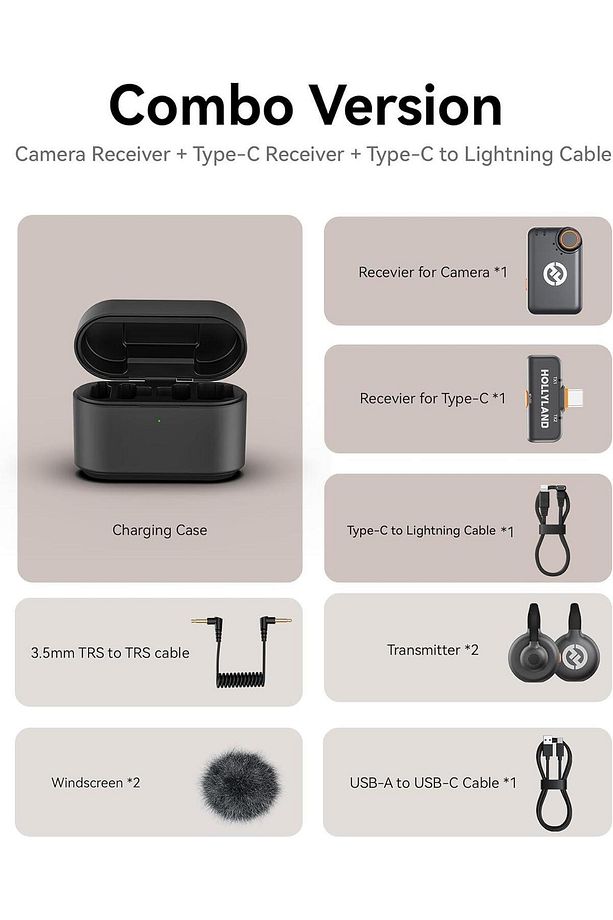 SRT Lark M2S Combo (Kamera RX + USB-C RX+ Lightning Kablosu) Kablosuz Lavalier Mikrofon, iPhone/Kame - 3