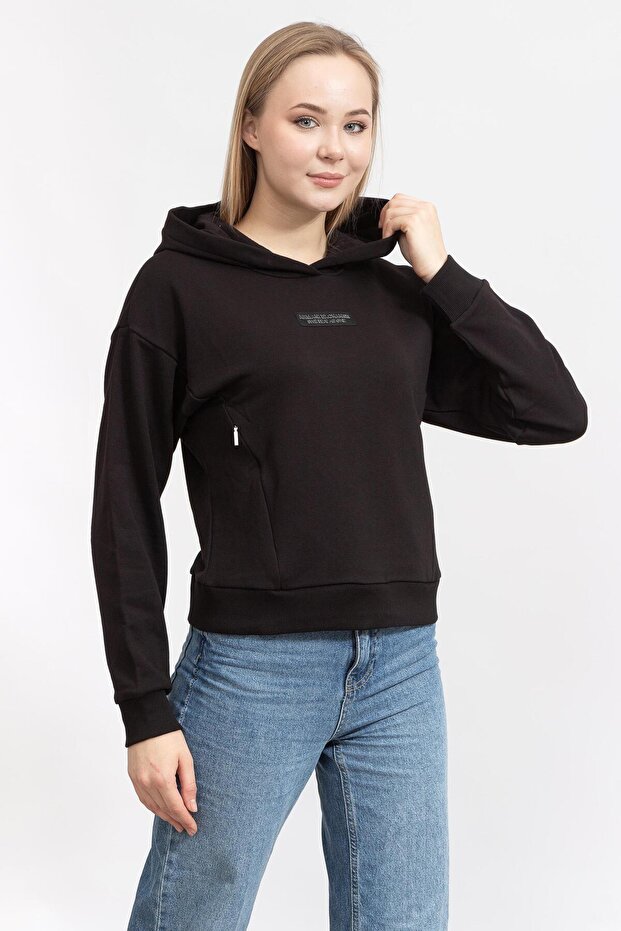 Kadın Kapüşonlu Sweatshirt - 2