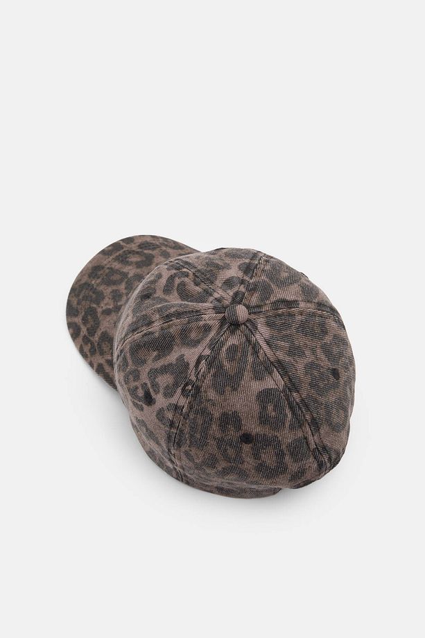 Leopar desenli şapka - 3