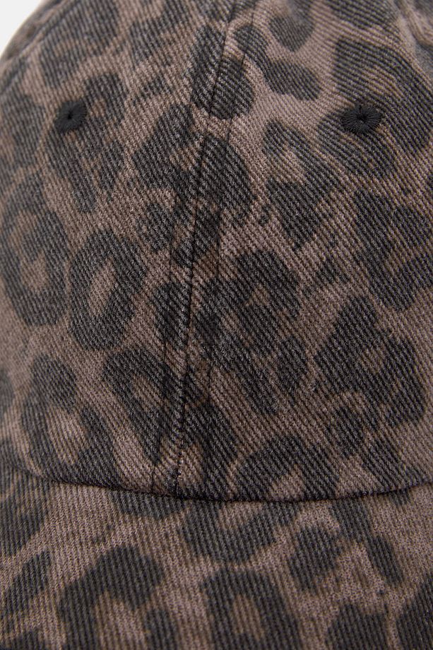 Leopar desenli şapka - 5