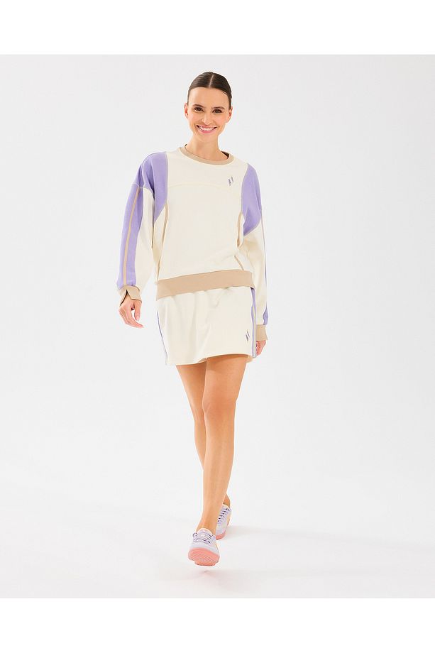 W Diagonal Lw Fleece Sweatshort Kadın Off White Şort Etek S2510049-102 - 1